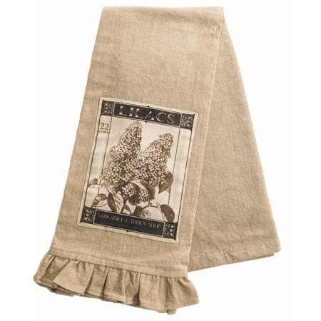 HERITAGE LACE 18 x 26 in. Vintage Garden Tea Towel, Natural VG-011